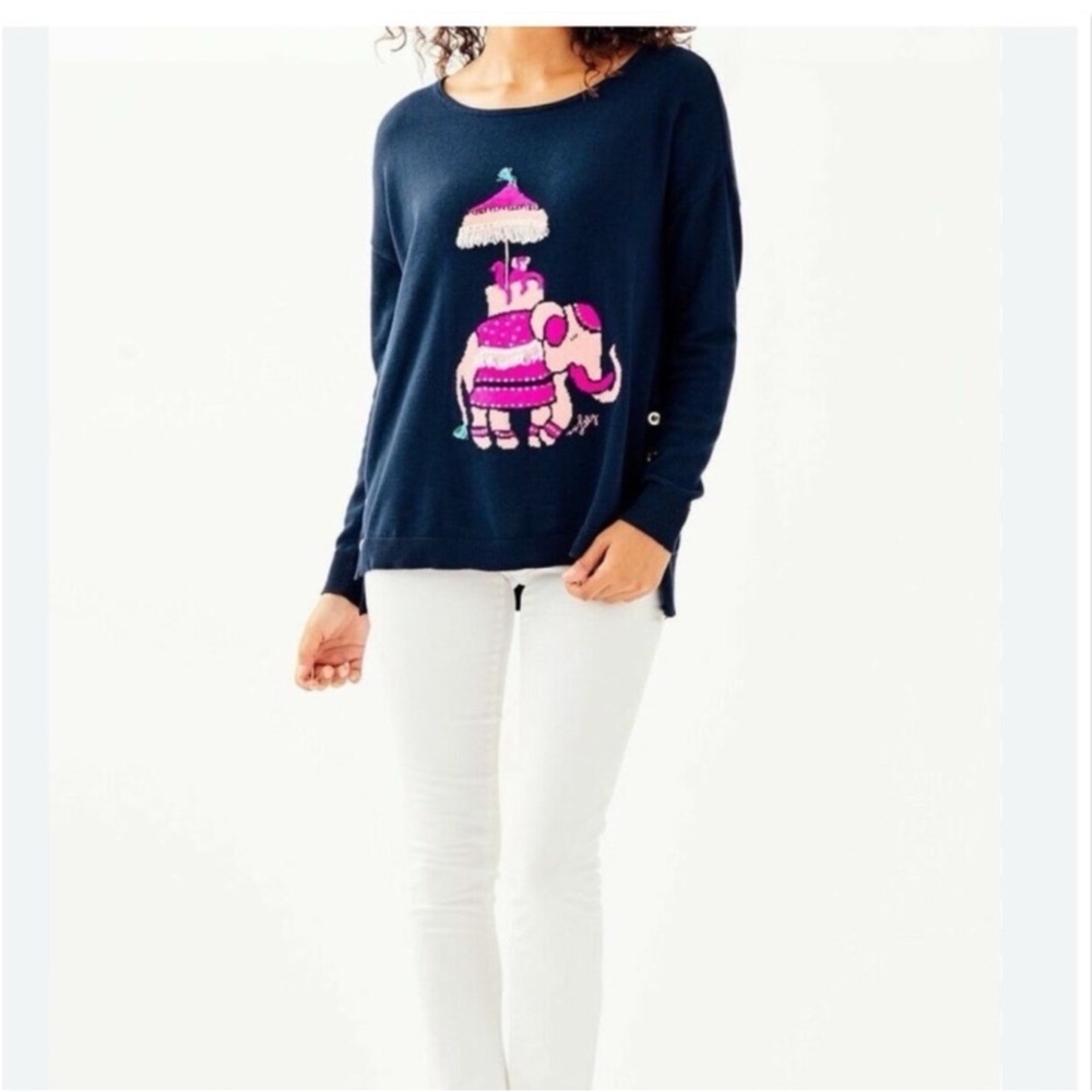 Lilly Pulitzer Caralynn Sweater True Navy
Elephant Intarsia
